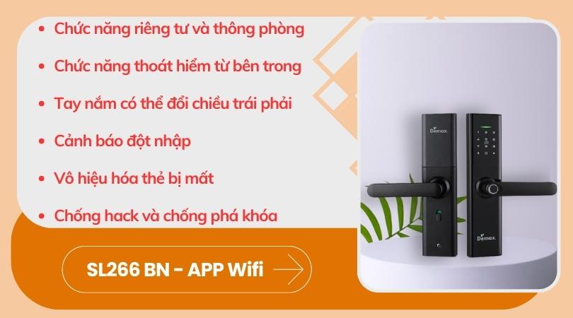 Khóa điện tử Demax EL266 BN - APP Wifi với chất lượng và tính năng vượt trội